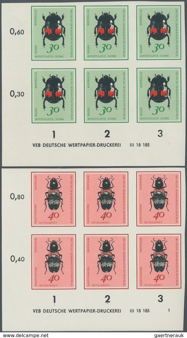 20308 DDR: 1968: Käfer Ungezähnt In Originalfarben, 6 Werte Komplett In 6er-Blocks Vom Eckrand Mit Vollstä - Other & Unclassified