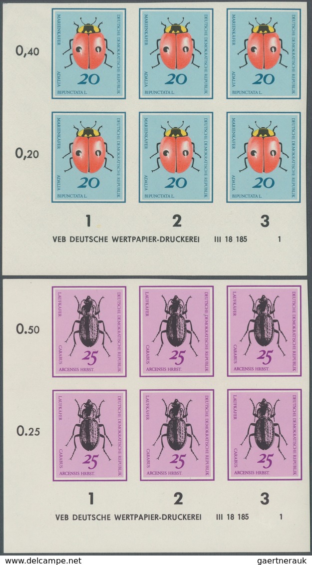 20308 DDR: 1968: Käfer Ungezähnt In Originalfarben, 6 Werte Komplett In 6er-Blocks Vom Eckrand Mit Vollstä - Other & Unclassified