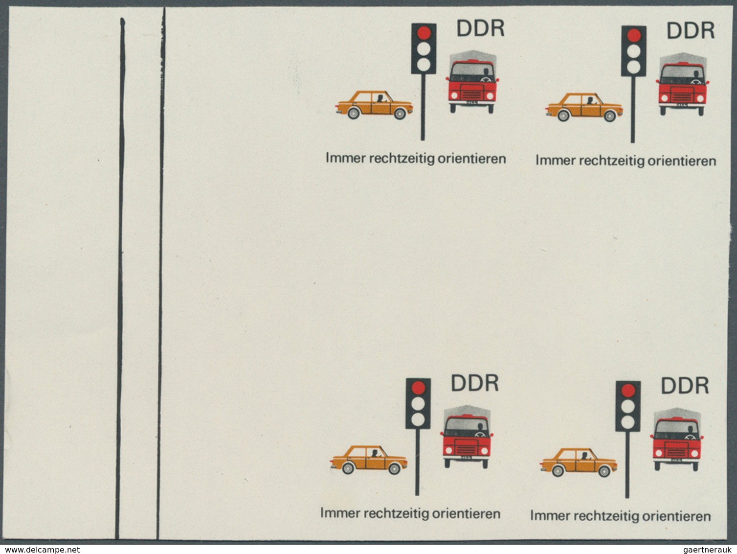 20312 DDR: 1969, Sicherheit im Straßenverkehr 10 Pf. 'Immer rechtzeitig orientieren (Ampel)' in 6 verschie