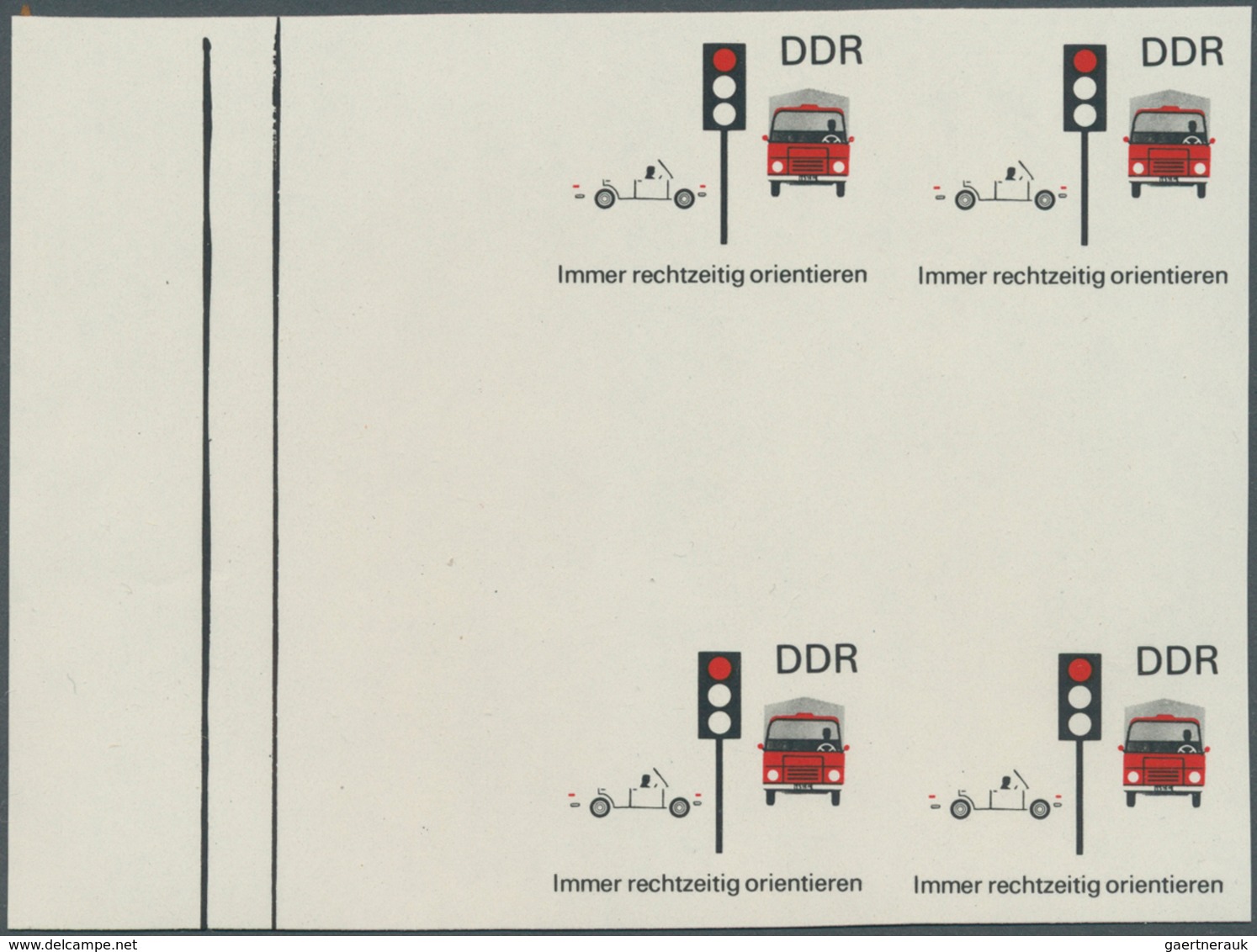 20312 DDR: 1969, Sicherheit im Straßenverkehr 10 Pf. 'Immer rechtzeitig orientieren (Ampel)' in 6 verschie