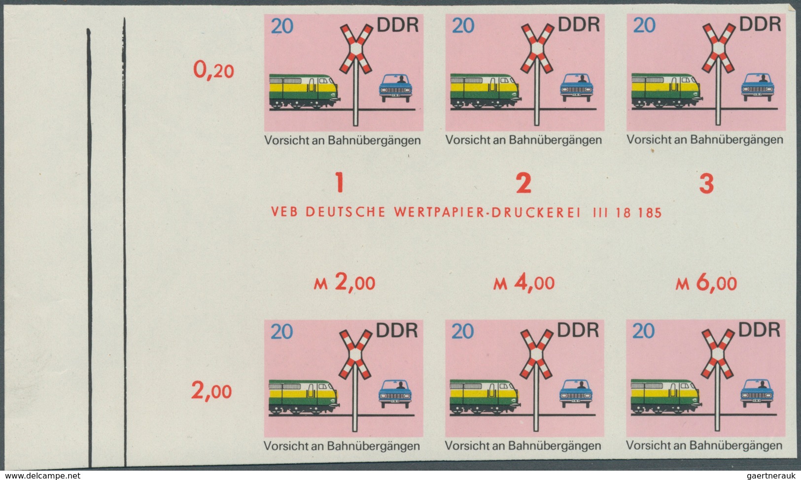 20313 DDR: 1969, Sicherheit Im Straßenverkehr 20 Pf. 'Vorsicht An Bahnübergängen' In 7 Verschiedenen Ungez - Other & Unclassified