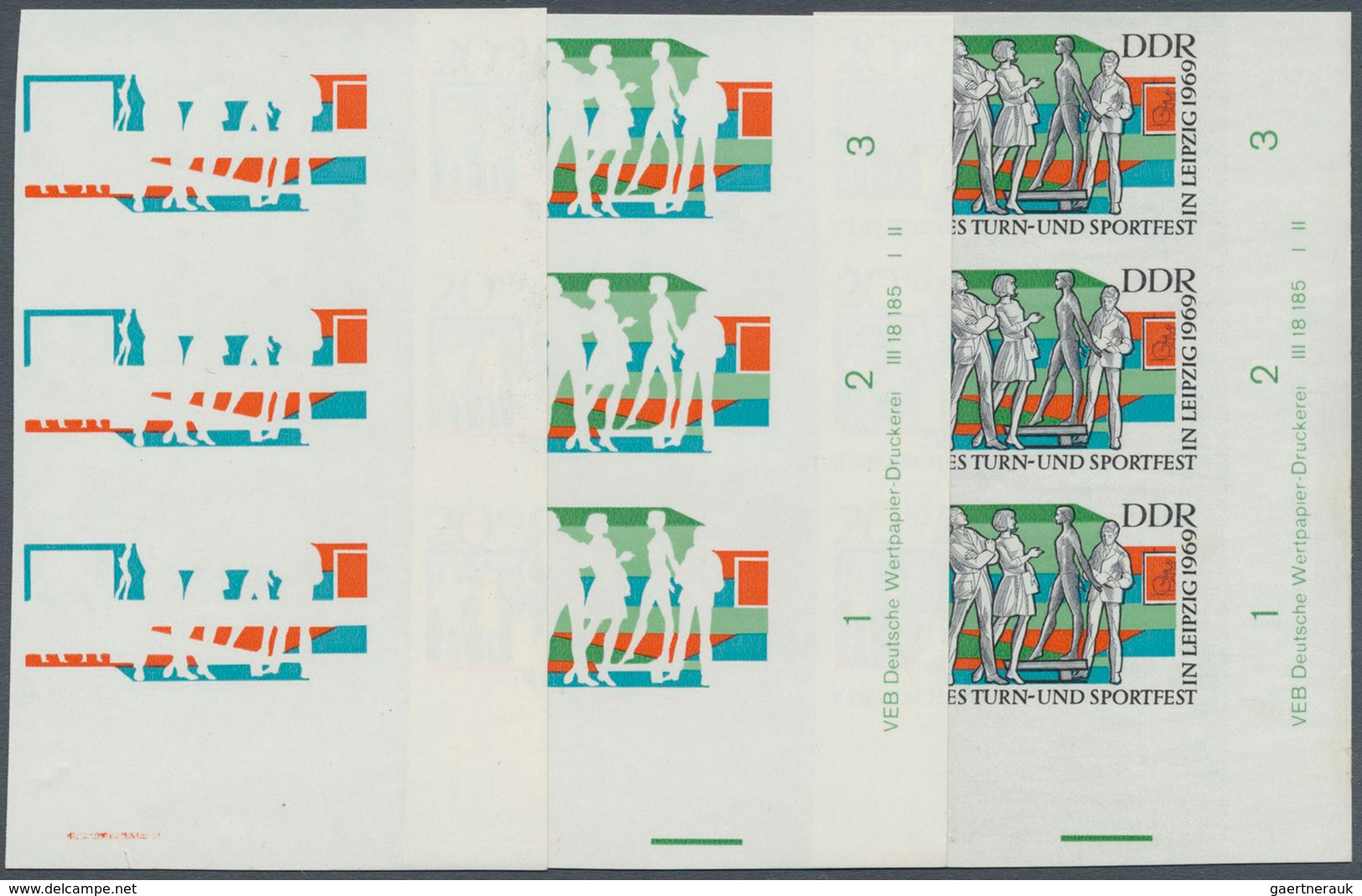 20328 DDR: 1969, Deutsches Turn- Und Sportfest Leipzig 20+5 Pf. 'Ausstellung Kunst Und Sport' In 3 Verschi - Other & Unclassified