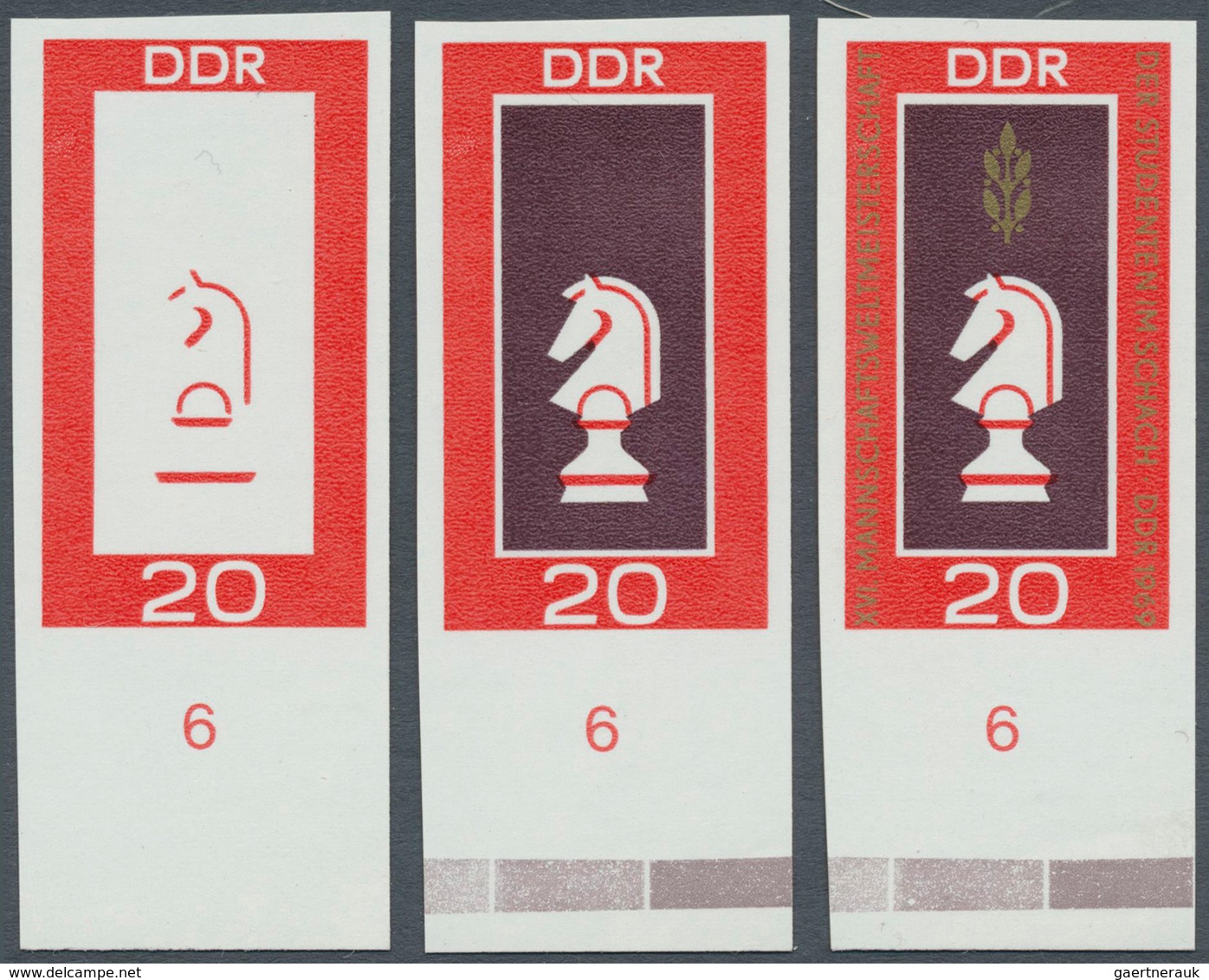 20330 DDR: 1969, Schach-Mannschaftsweltmeisterschaft Der Studenten In Dresden 20 Pf. 'Schachfigur Springer - Other & Unclassified