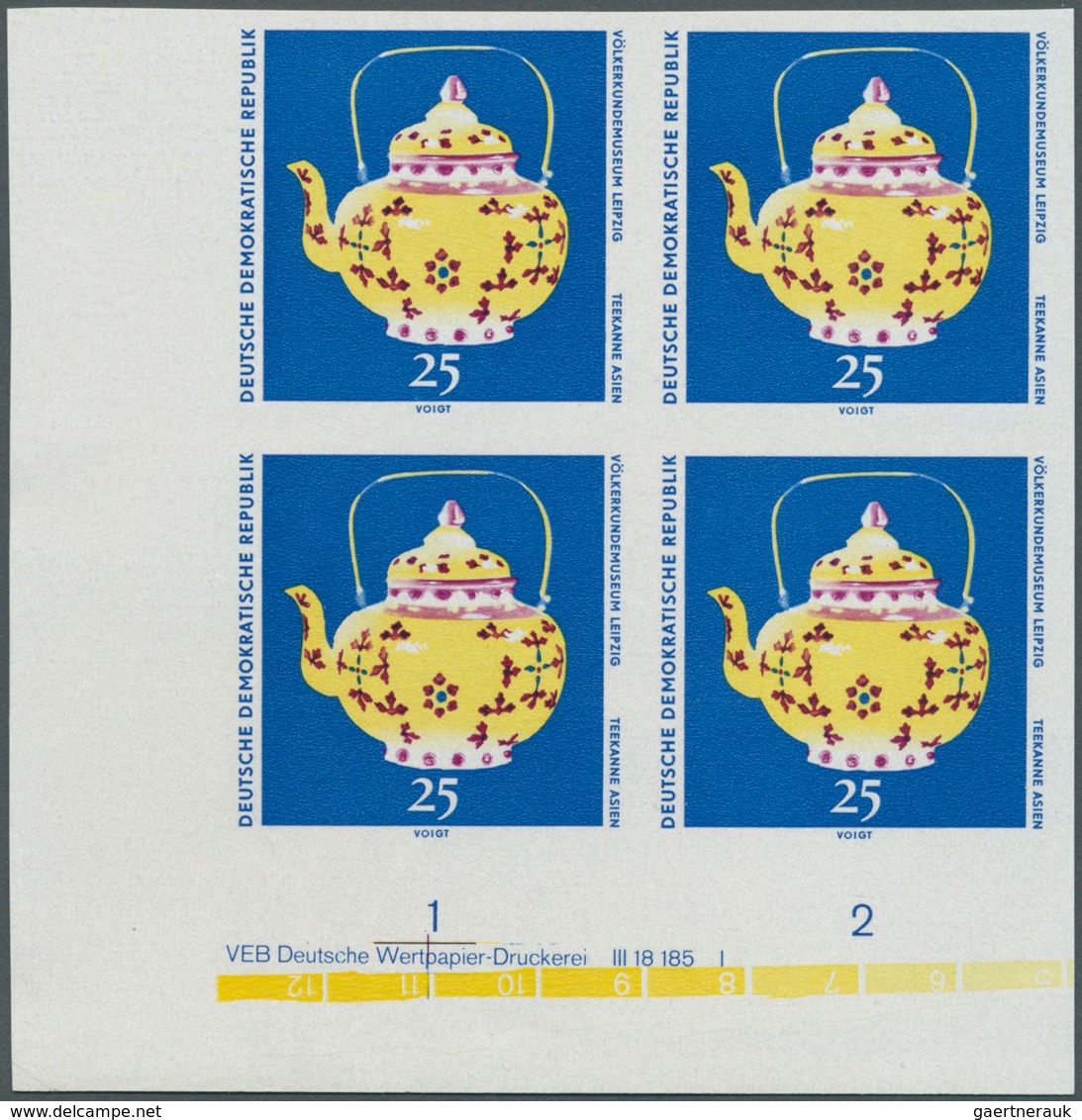 20348 DDR: 1971, Museum Für Völkerkunde Leipzig 25 Pf. 'kupferne Teekanne Aus Thailand (19. Jhdt.)' In 5 V - Other & Unclassified