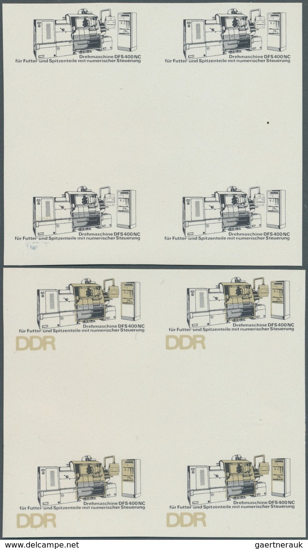 20356 DDR: 1973, Leipziger Frühjahrsmesse 25 Pf. 'Drehmaschine Für Futter- Und Spitzenteile' In 4 Verschie - Other & Unclassified