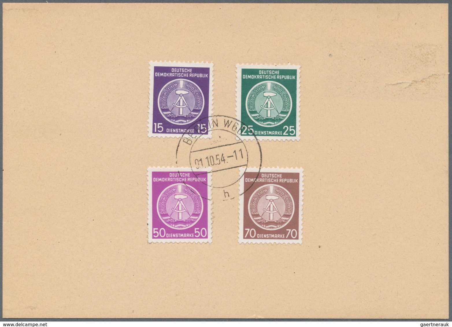 20366 DDR - Dienstmarken A (Verwaltungspost B): 1954, Zirkel-Ausgabe 15 Pf., 25 Pf., 50 Pf. Und 70 Pf. Auf - Other & Unclassified