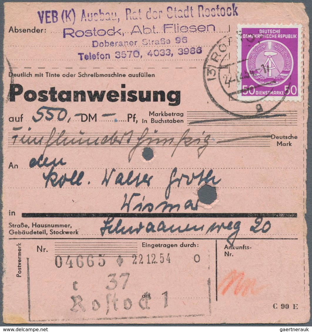 20371 DDR - Dienstmarken A (Verwaltungspost B): 1954, 2 X 50 Pf Violettpurpur Als Portogerechte MeF Auf Po - Other & Unclassified