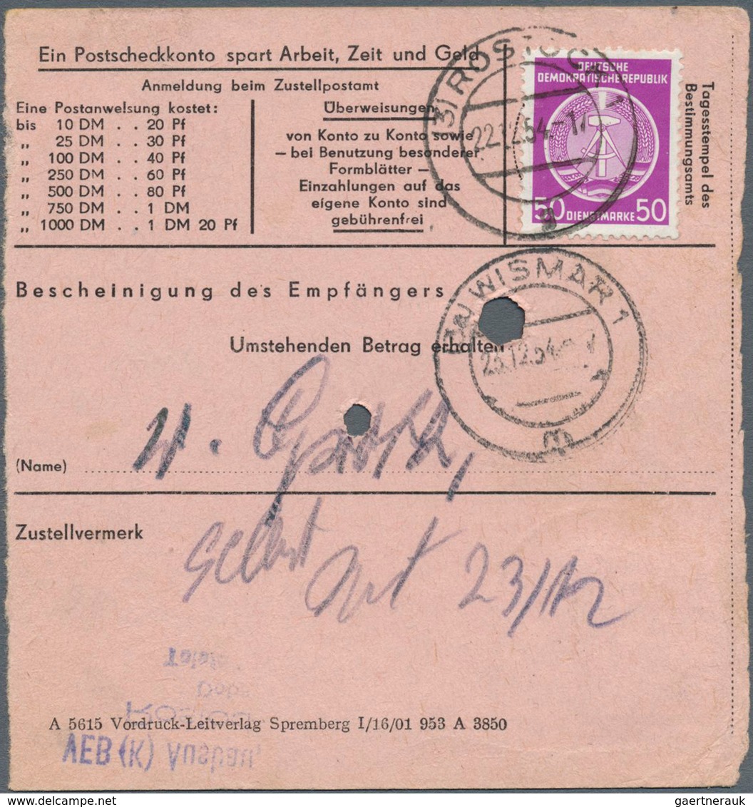 20371 DDR - Dienstmarken A (Verwaltungspost B): 1954, 2 X 50 Pf Violettpurpur Als Portogerechte MeF Auf Po - Other & Unclassified