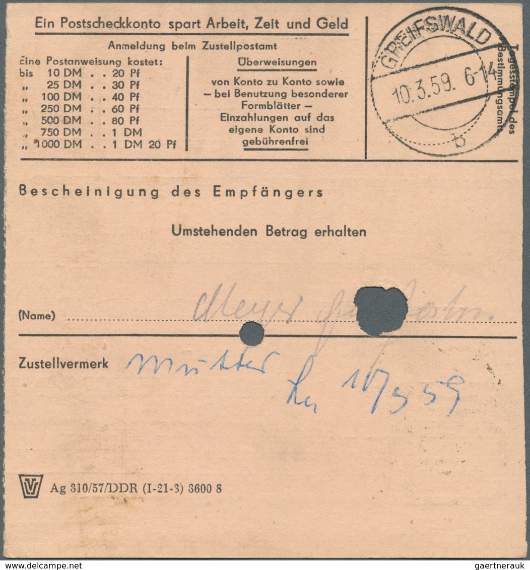 20373 DDR - Dienstmarken A (Verwaltungspost B): 1954, 60 Pf Ultramarin, EF Auf Postanweisung über 125 Mark - Other & Unclassified