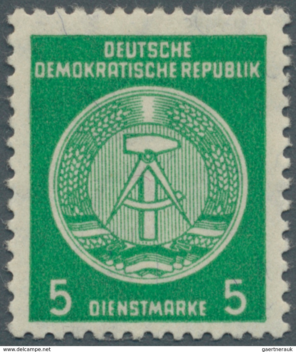 20381 DDR - Dienstmarken A (Verwaltungspost B): 1956, 5 Pfg. Smaragdgrün, Faserpapier, Wasserzeichen X I, - Other & Unclassified