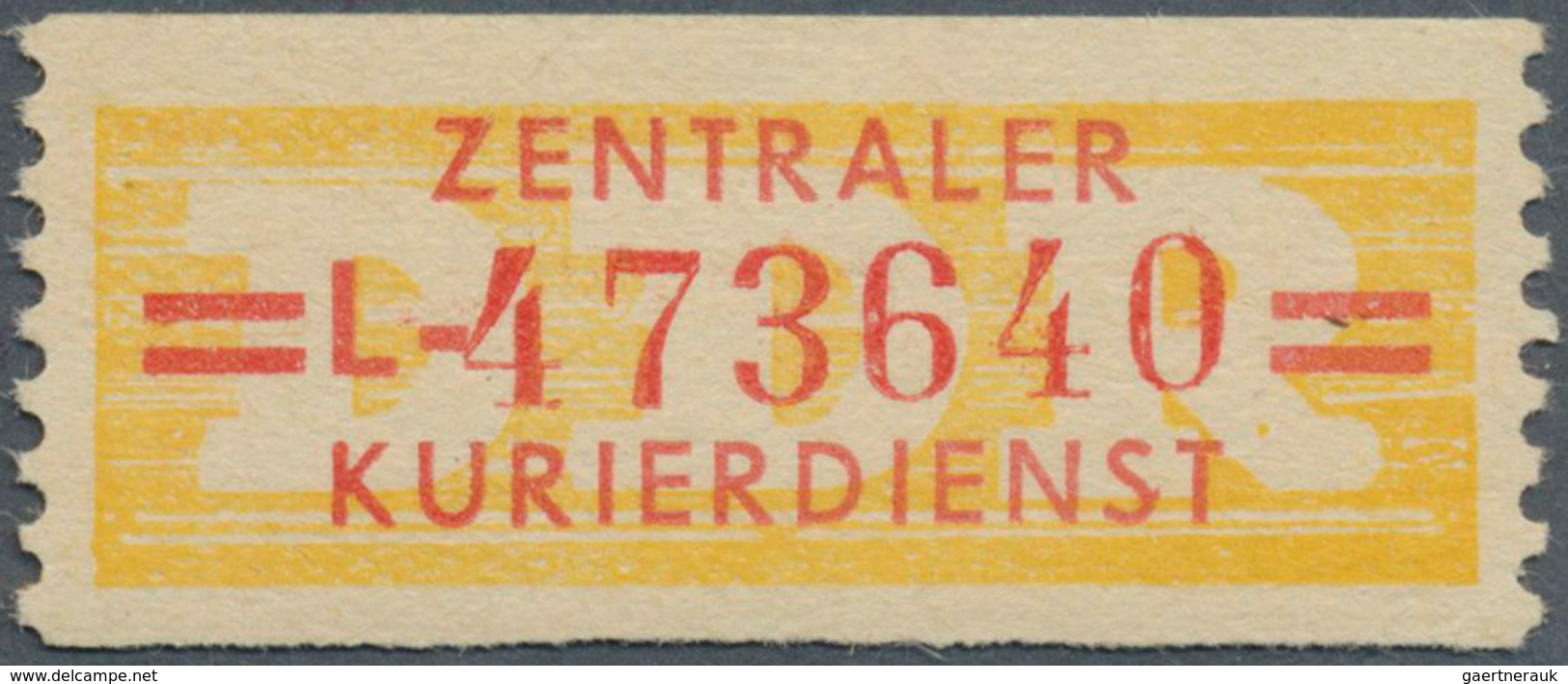 20389 DDR - Dienstmarken B (Verwaltungspost A / Zentraler Kurierdienst): 1958, Wertstreifen Für Den ZKD, 2 - Other & Unclassified