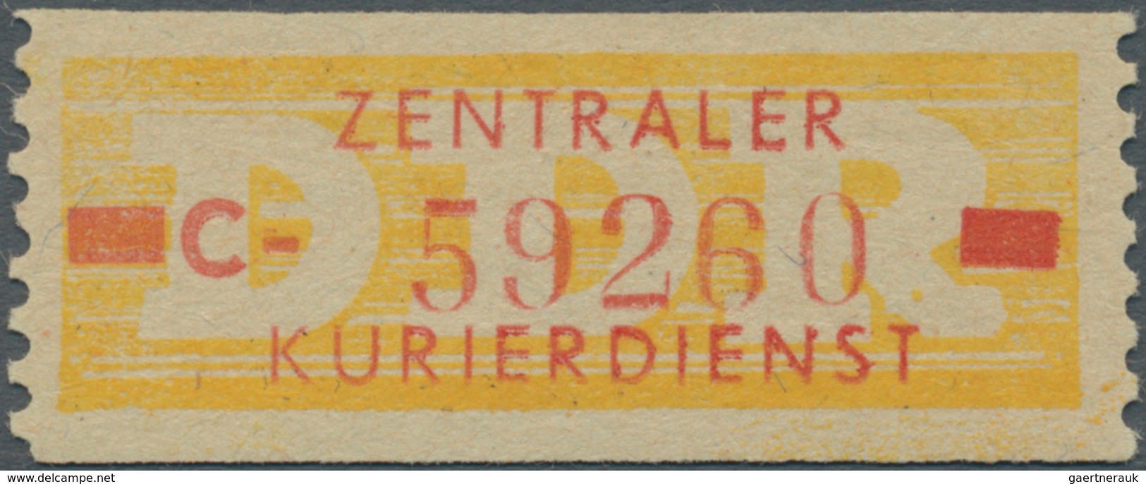 20390 DDR - Dienstmarken B (Verwaltungspost A / Zentraler Kurierdienst): 1958, Wertstreifen Für Den ZKD, 1 - Other & Unclassified