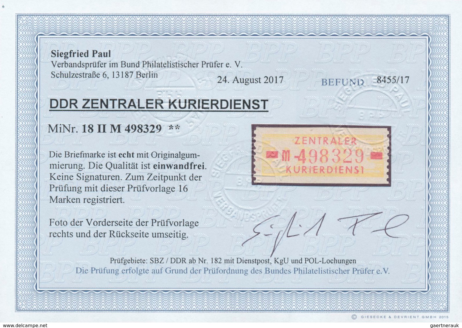 20391 DDR - Dienstmarken B (Verwaltungspost A / Zentraler Kurierdienst): 1958, 10 Pfg M = Dresden, Tadello - Other & Unclassified