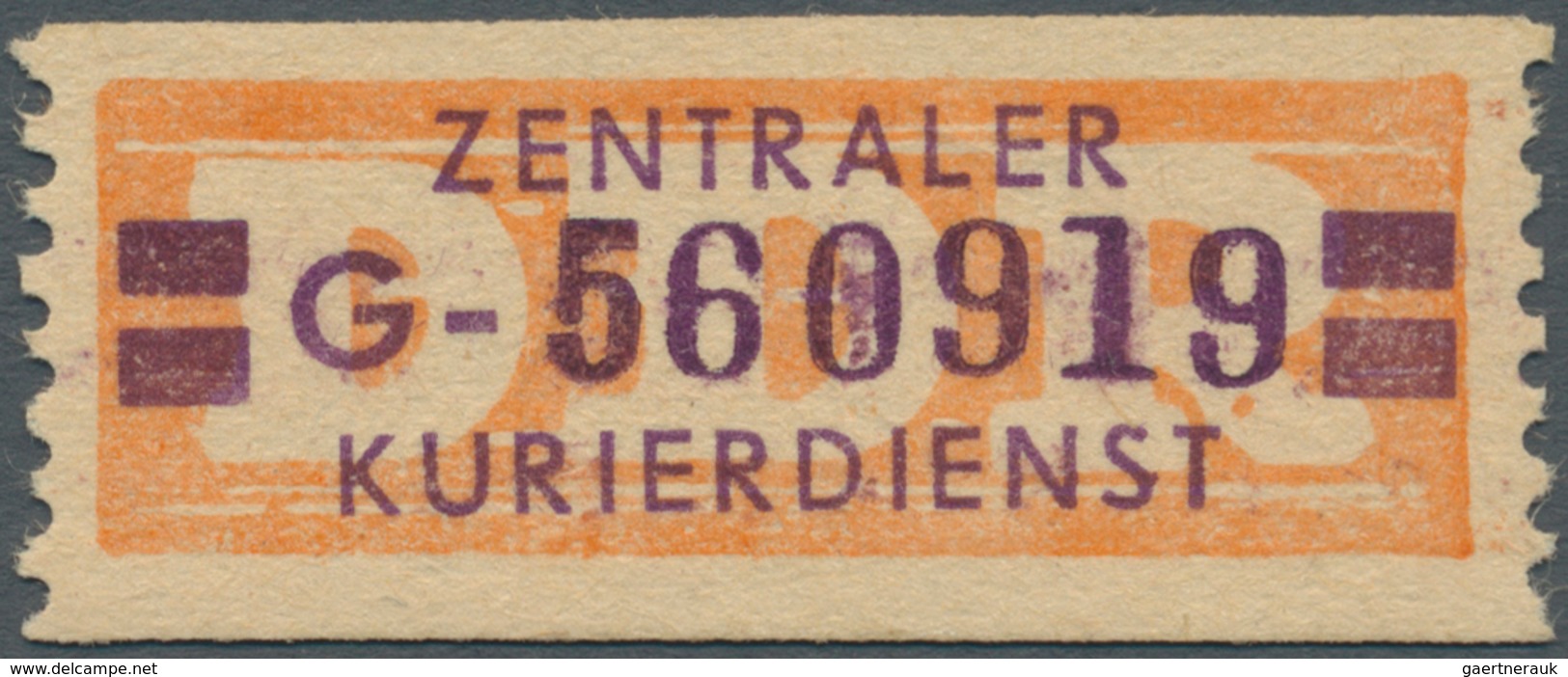 20395 DDR - Dienstmarken B (Verwaltungspost A / Zentraler Kurierdienst): 1958, Wertstreifen Für Den ZKD, 2 - Other & Unclassified