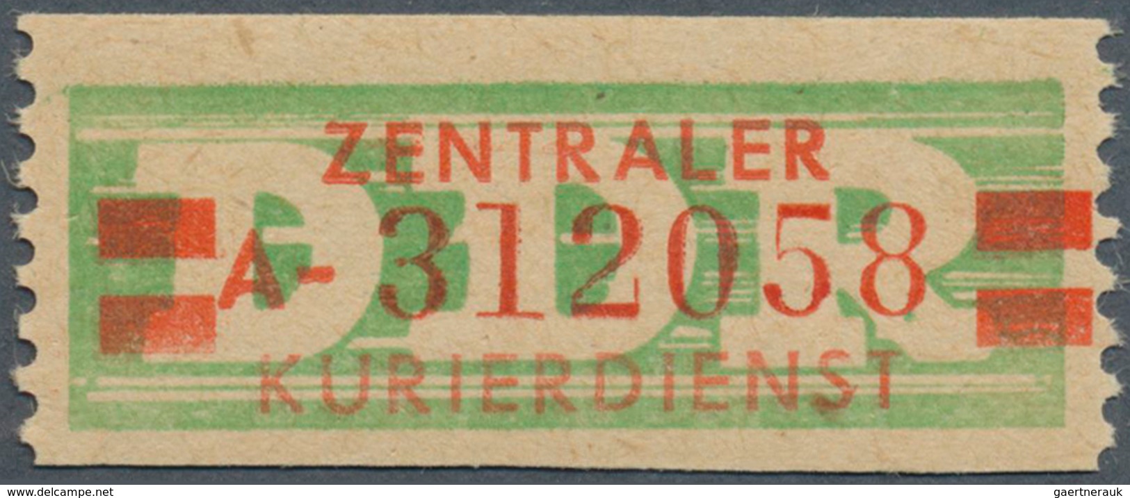 20404 DDR - Dienstmarken B (Verwaltungspost A / Zentraler Kurierdienst): 1959, Wertstreifen Für Den ZKD, 2 - Other & Unclassified