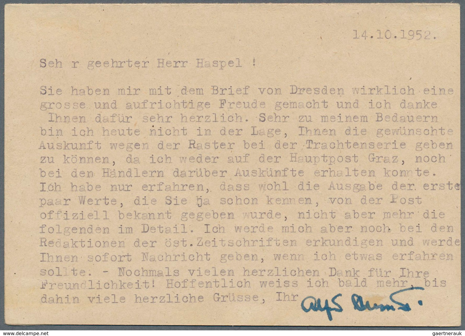 20410 DDR - Ganzsachen: 1952, 20 A. 30 Pf Rot Köpfe Antwortdoppelkarte, Zusammenhängend Hin- Und Zurück Ve - Other & Unclassified