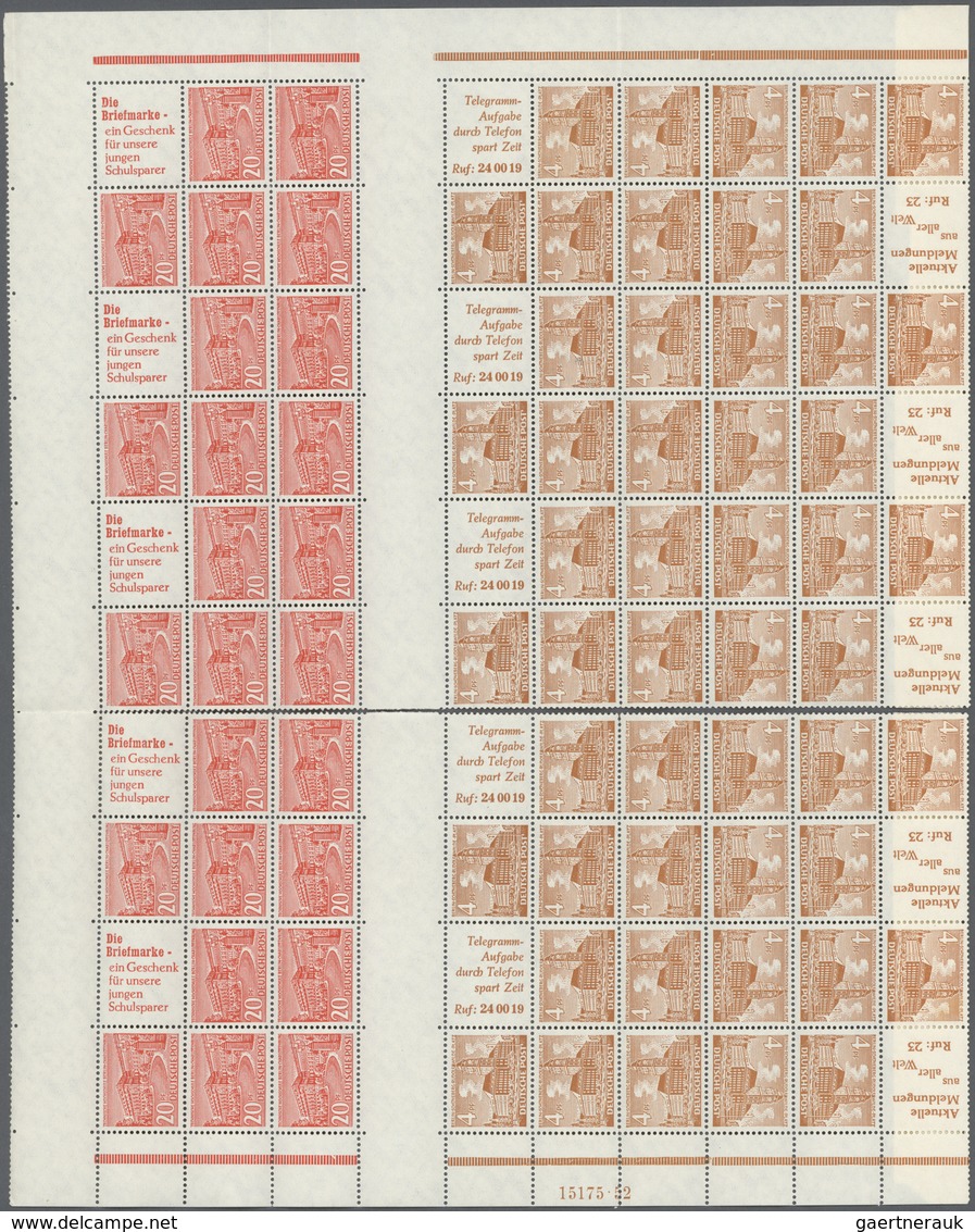 20595 Berlin - Markenheftchenbogen: 1952, Zusammendruckbogen Bauten Mit Je 5 H-Blättern Nr. 5 Bis 10, Boge - Booklets