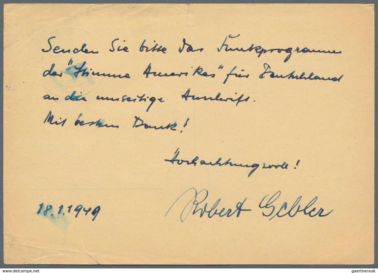 20604 Berlin - Ganzsachen: 1949, Postkarte 10 Pf Sämann, Karton Rahmfarben, 1. Zeile Anschrifthinweise 52 - Other & Unclassified