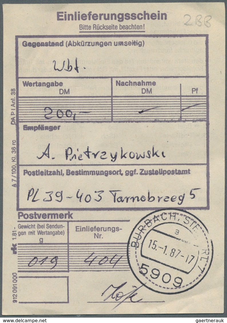 20611 Berlin - Postkrieg: 1987, 80 Pfg. "750 Jahre Berlin" Zwei Werte Mit Beifrankatur Bund-ATM Auf Wertbr - Other & Unclassified