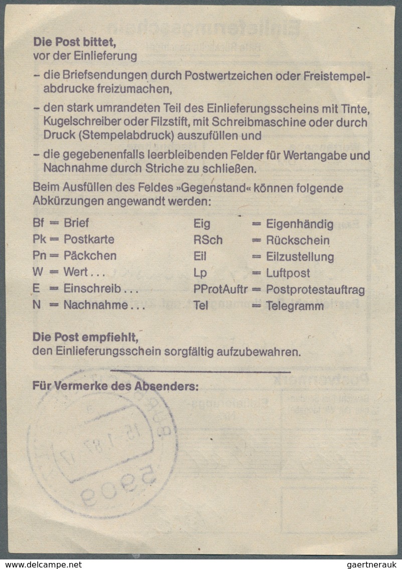 20611 Berlin - Postkrieg: 1987, 80 Pfg. "750 Jahre Berlin" Zwei Werte Mit Beifrankatur Bund-ATM Auf Wertbr - Other & Unclassified