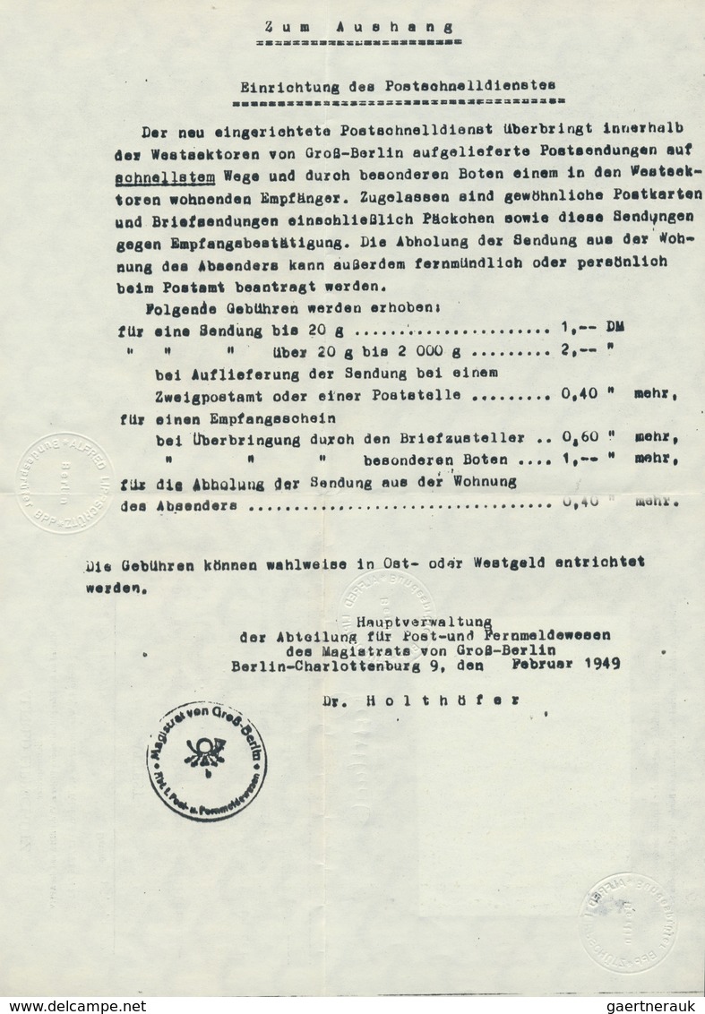 20618 Berlin - Postschnelldienst: 1949, Schnelldienstbrief Mit 25, 30, 40 Und 50 Pfennig SA Als Privater E - Covers & Documents