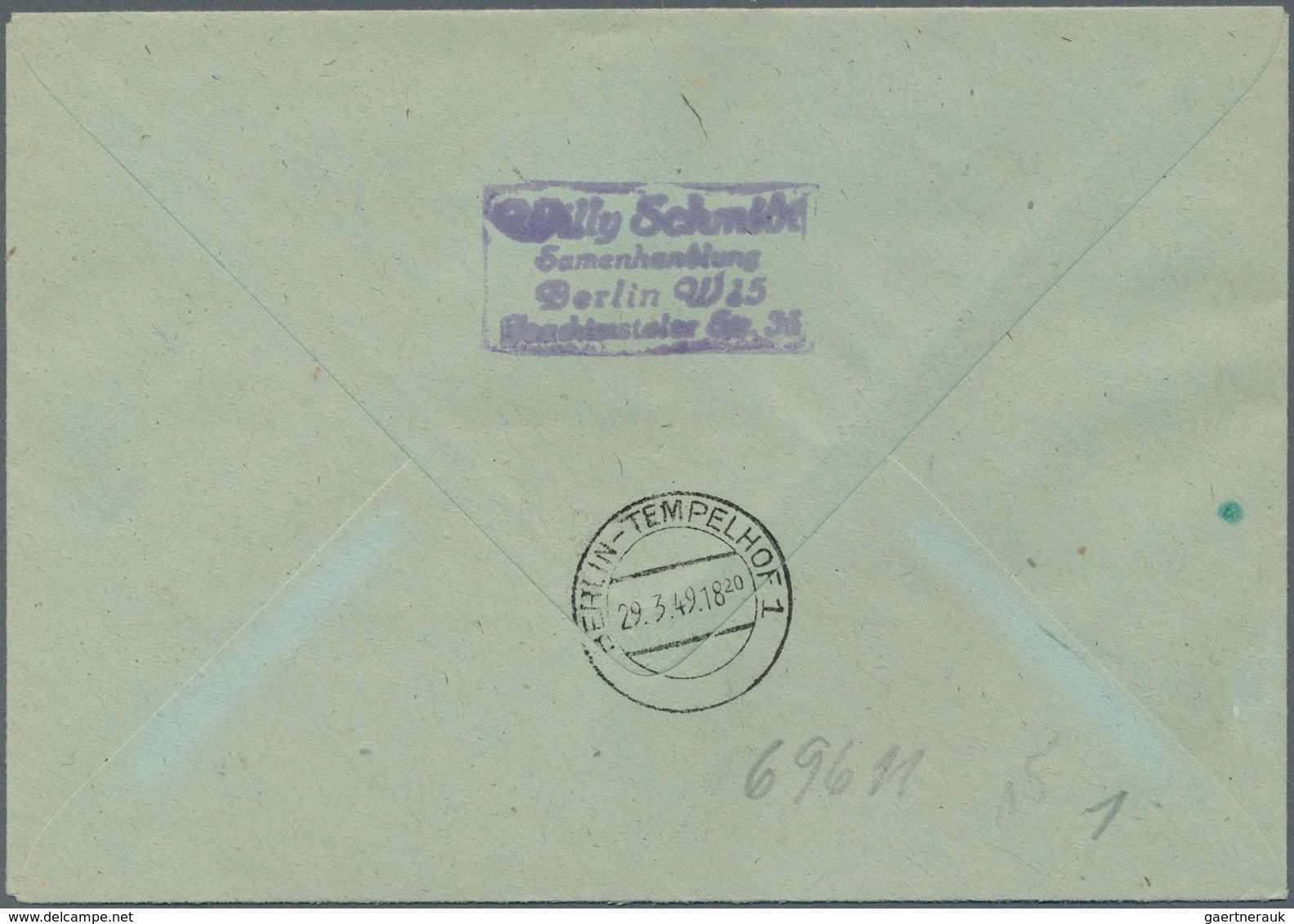 20619 Berlin - Postschnelldienst: 1949, Schnelldienstbrief Mit Gebühr Abholung Aus Der Wohnung 40 Pfennig, - Covers & Documents