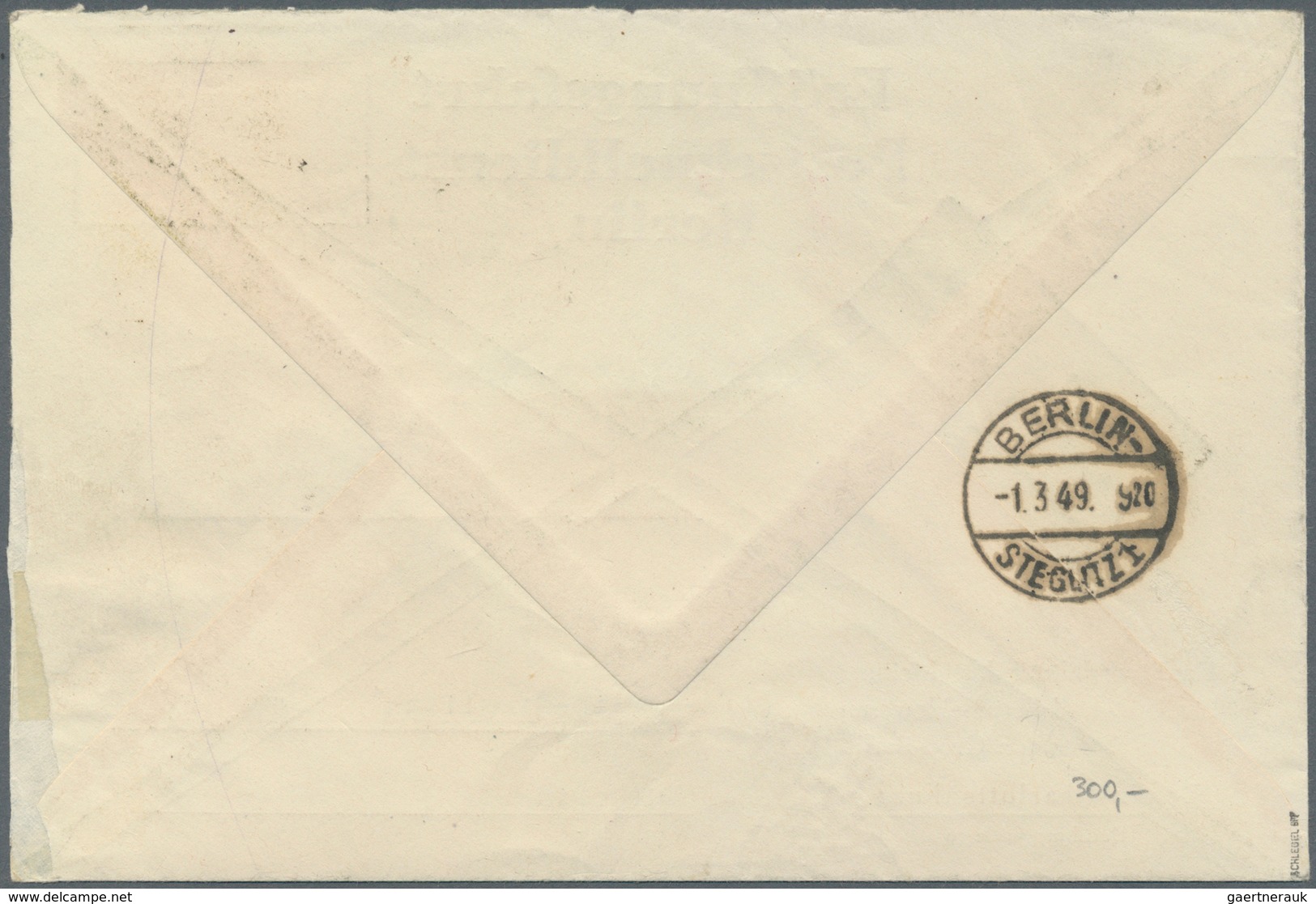 20621 Berlin - Postschnelldienst: 1949, Amtlicher Umschlag Eröffnungsfahrt Mit 1.- DM SA, Der Umschlag Im - Covers & Documents