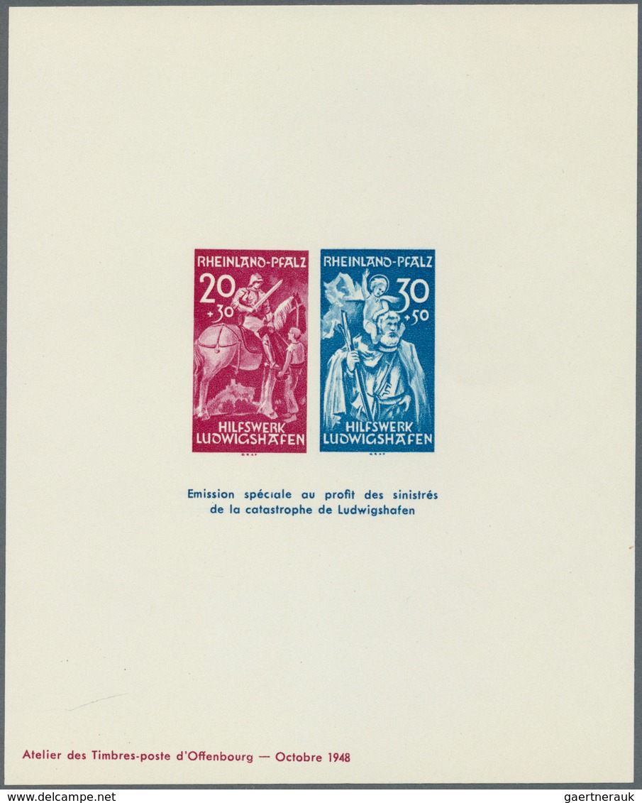 20669 Französische Zone - Rheinland Pfalz: 1948, Hilfswerk Ludwigshafen 20 Und 30 Pfg. Zusammen Als MINIST - Other & Unclassified