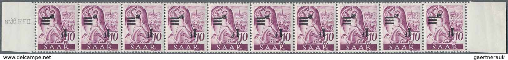 20690 Saarland (1947/56): 1947, Freimarken Mit Kopfstehendem Aufdruck Dabei Nr. 226 II K, 227 II K, 232 II - Ongebruikt