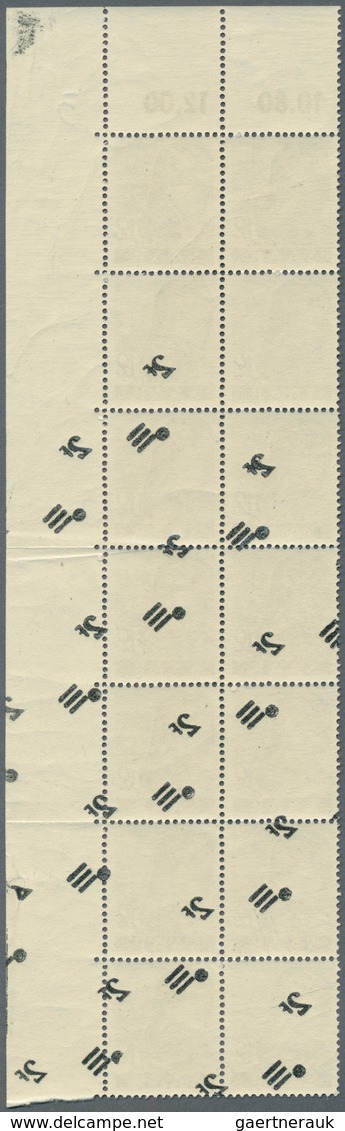 20692 Saarland (1947/56): 1947, Freimarke 12 Pfg. Schwarzgrauoliv Mit Und Ohne Aufdruck "2 F", Diagonal Ve - Unused Stamps