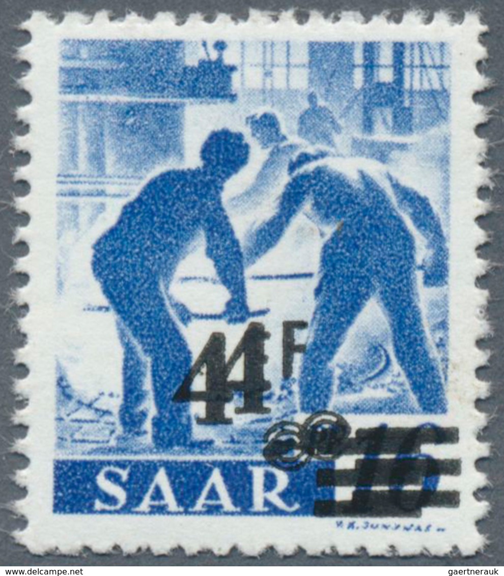 20695 Saarland (1947/56): 1948, 4 Fr. Auf 16 Pf. Mit Doppeltem Aufdruck Postfrisch In Einwandfreier Erhalt - Unused Stamps