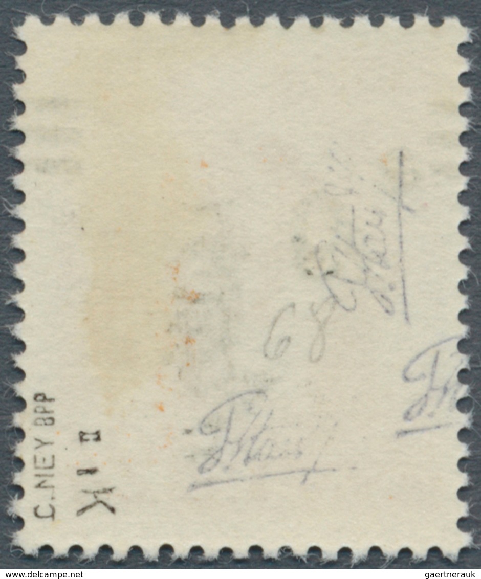 20698 Saarland (1947/56): 1947, 6 Fr. Auf 24 Pfg., KOPFSTEHENDER VERSTÜMMELTER Aufdruck, Postfrisch (minim - Unused Stamps