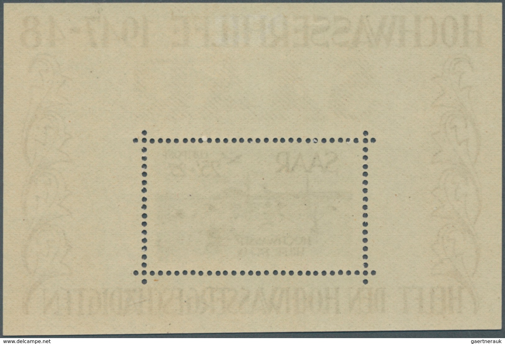 20711 Saarland (1947/56): 1948, Hochwasserhilfe, Einwandfrei Postfrisches Blockpaar Im Originalformat Ohne - Neufs