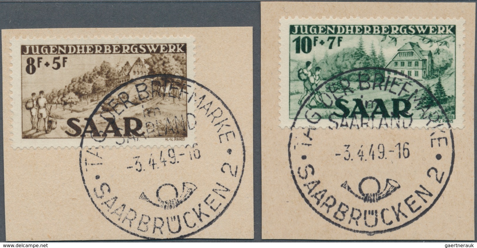 20718 Saarland (1947/56): 1949, Jugendherbergswerk In Type I, Ausgesucht Schöne Luxusbriefstücke. M?260,-. - Ongebruikt