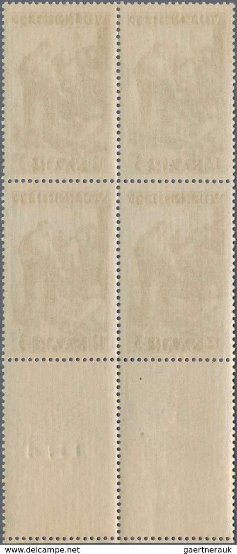 20721 Saarland (1947/56): 1949, Volkshilfe Als Kompletter 4-er Block Satz Vom Unterrand, 268, 269 Und 271m - Unused Stamps