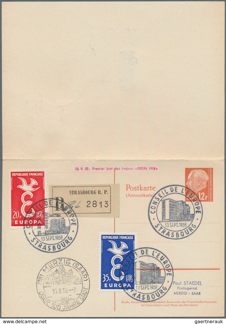 20734 Saarland (1947/56) - Ganzsachen: 1957, 12/12 F., 15/15 F. Und 18/18 F. Heuss Als Philatelistische Au - Other & Unclassified