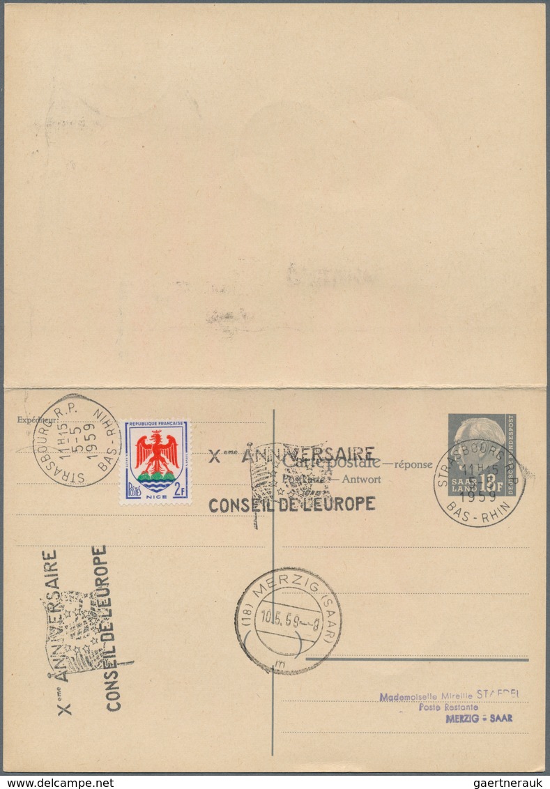 20734 Saarland (1947/56) - Ganzsachen: 1957, 12/12 F., 15/15 F. Und 18/18 F. Heuss Als Philatelistische Au - Other & Unclassified