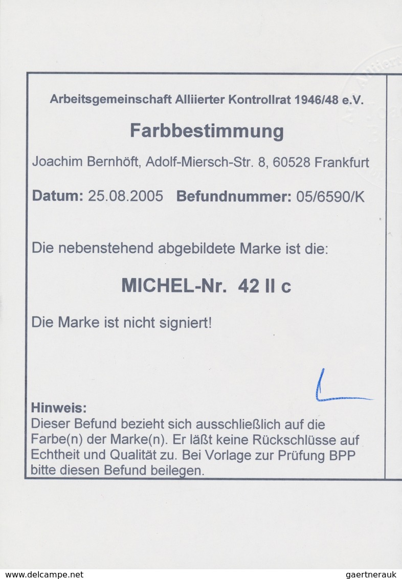 20757 Bizone: 1948. Netzaufdruck 16 Pf In C-Farbe, Gestempelt. KB Schlegel BPP (2013) Und ARGE-Farbbestimm - Other & Unclassified