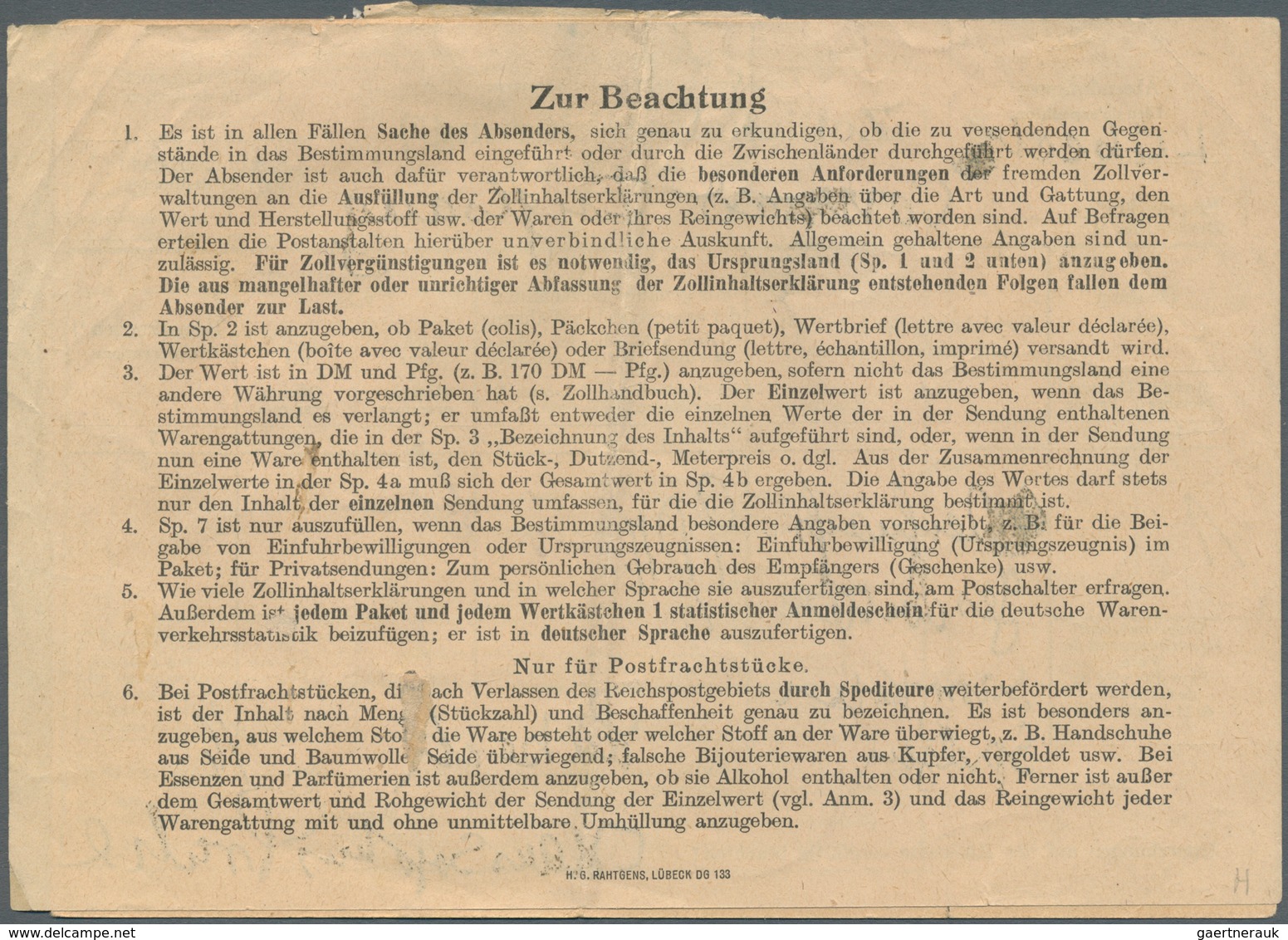 20781 Bizone: 1948, 25 Pf, 2 DM U. 3 DM Bauten, MiF Auf Paketkarte Von LÜBECK, 16.12.50, Vs. Mit Paketzett - Other & Unclassified