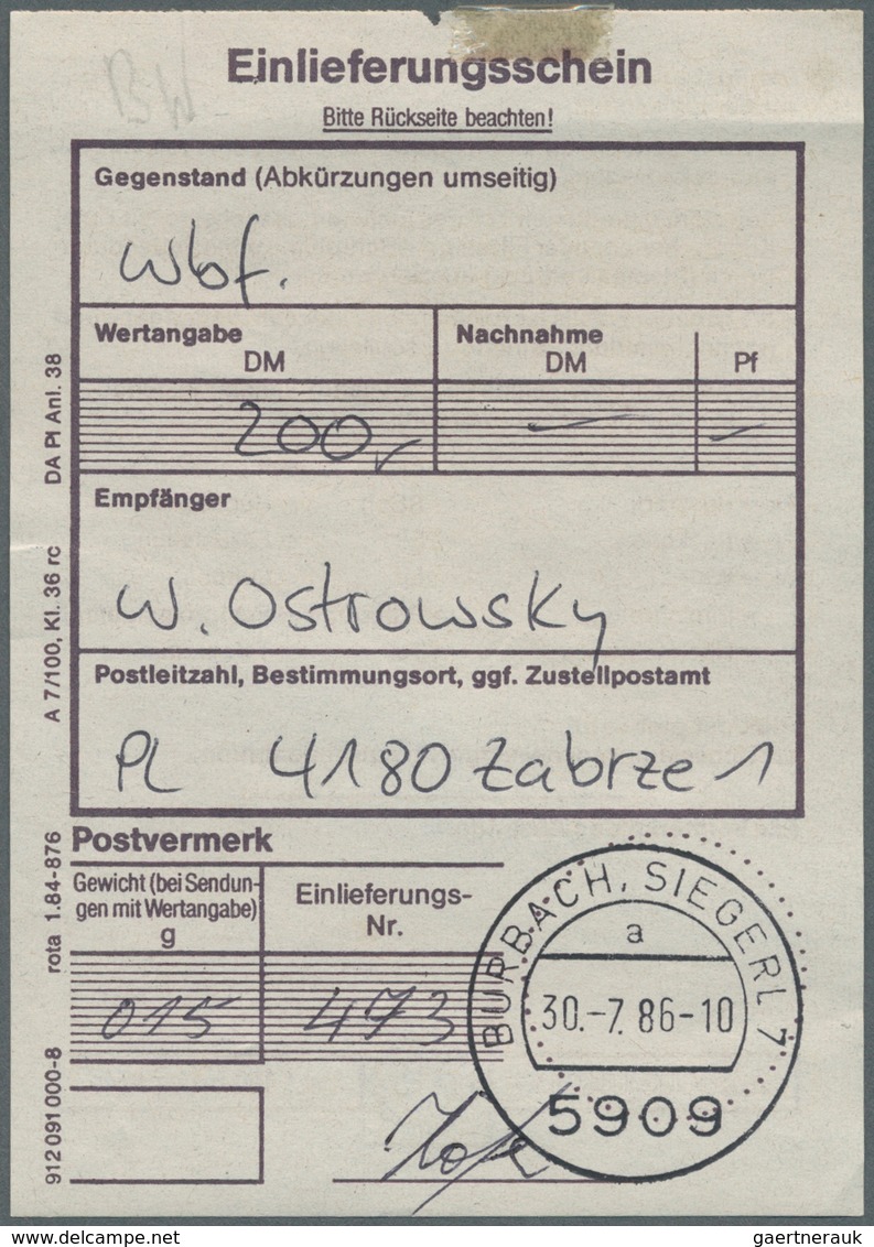 20802 Bundesrepublik Und Berlin - Postkrieg: 1986, 80 Pfg. Bundeswehr Drei Werte Und Beifrankatur Auf Wert - Other & Unclassified