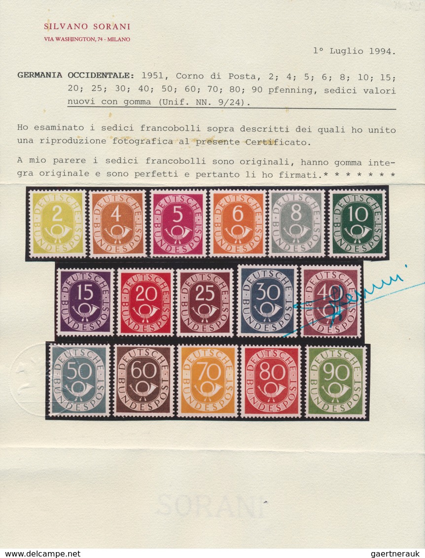 20811 Bundesrepublik Deutschland: 1951: Posthorn, Postfrischer Luxussatz,. (KW Michel 2.200,- ?) - Other & Unclassified