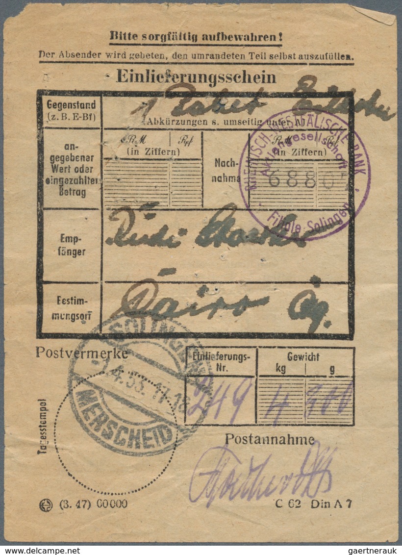 20824 Bundesrepublik Deutschland: 1953 (3.4.), 15 Pfg. Freimarke Posthorn Mit Unterrand (rs.) Als Einzelfr - Other & Unclassified