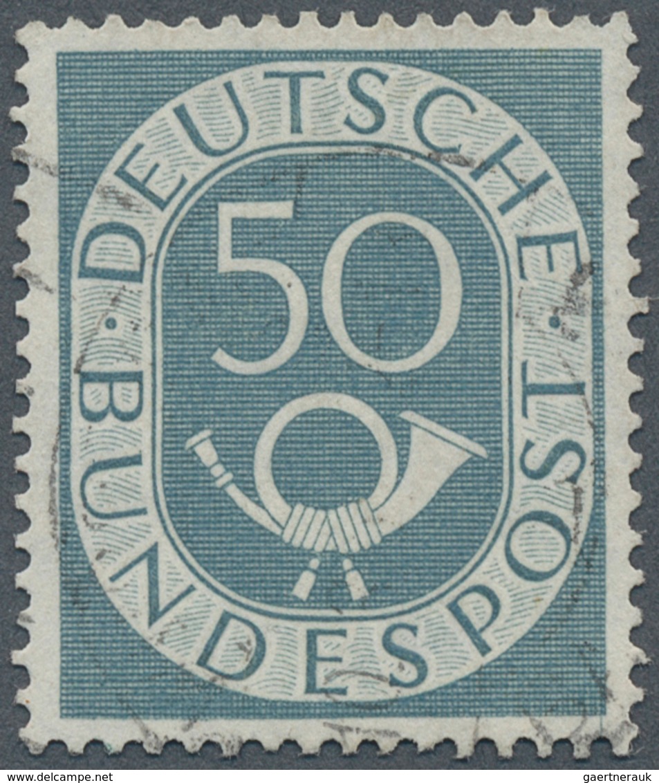 20830 Bundesrepublik Deutschland: 1951, 50 Pf. Posthorn Mit PLATTENFEHLER "senkrechter Strich An Rechter U - Other & Unclassified