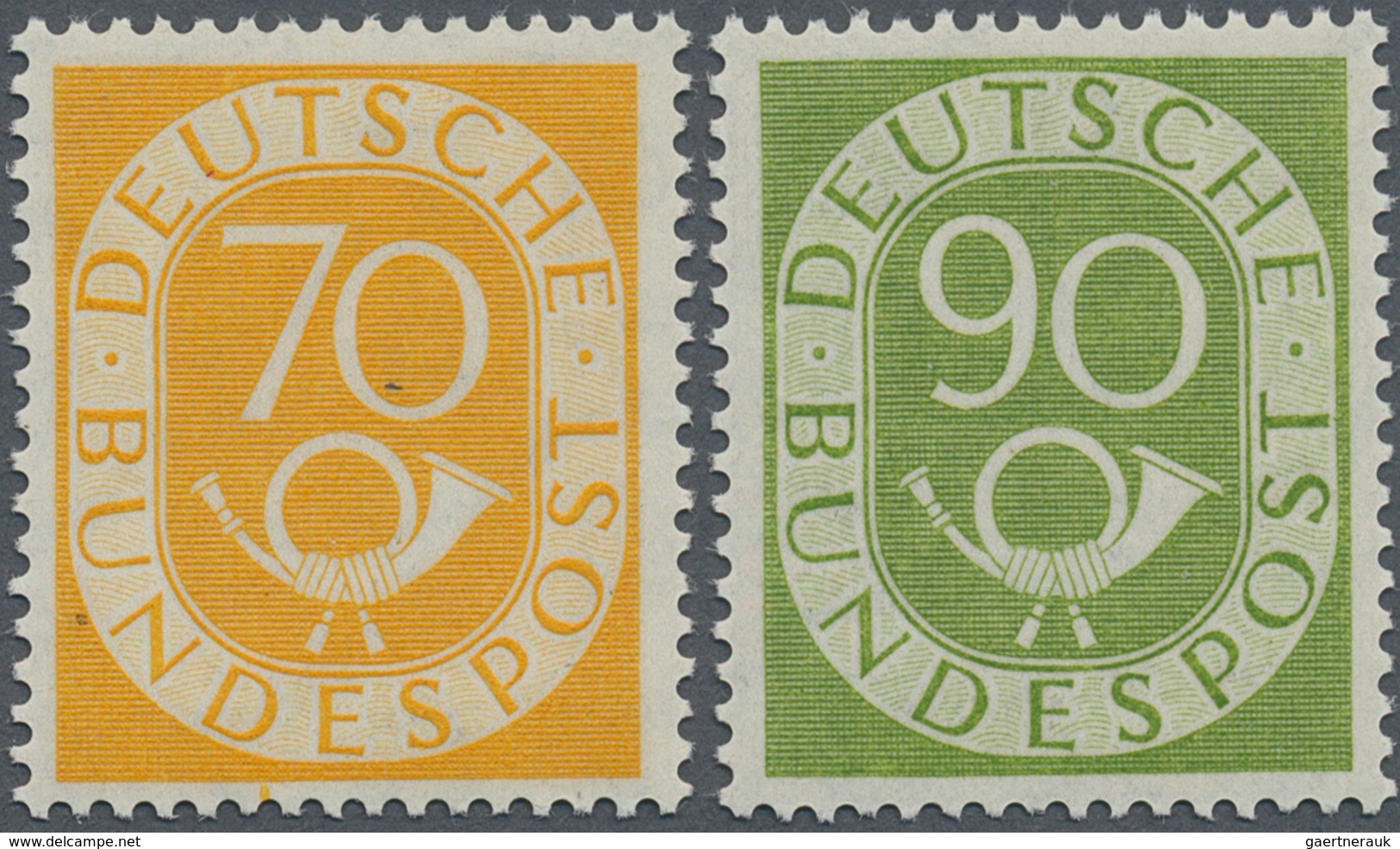 20834 Bundesrepublik Deutschland: 1951, 70 Pfg. Posthorn Und 90 Pfg. Posthorn Als Zwei Tadellos Postfrisch - Other & Unclassified