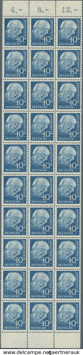 20843 Bundesrepublik Deutschland: 1957, 30 Und 40 Pfg Heuss II Lumogen Je Im Senkr. 30er-Bogenteil Tadello - Andere & Zonder Classificatie