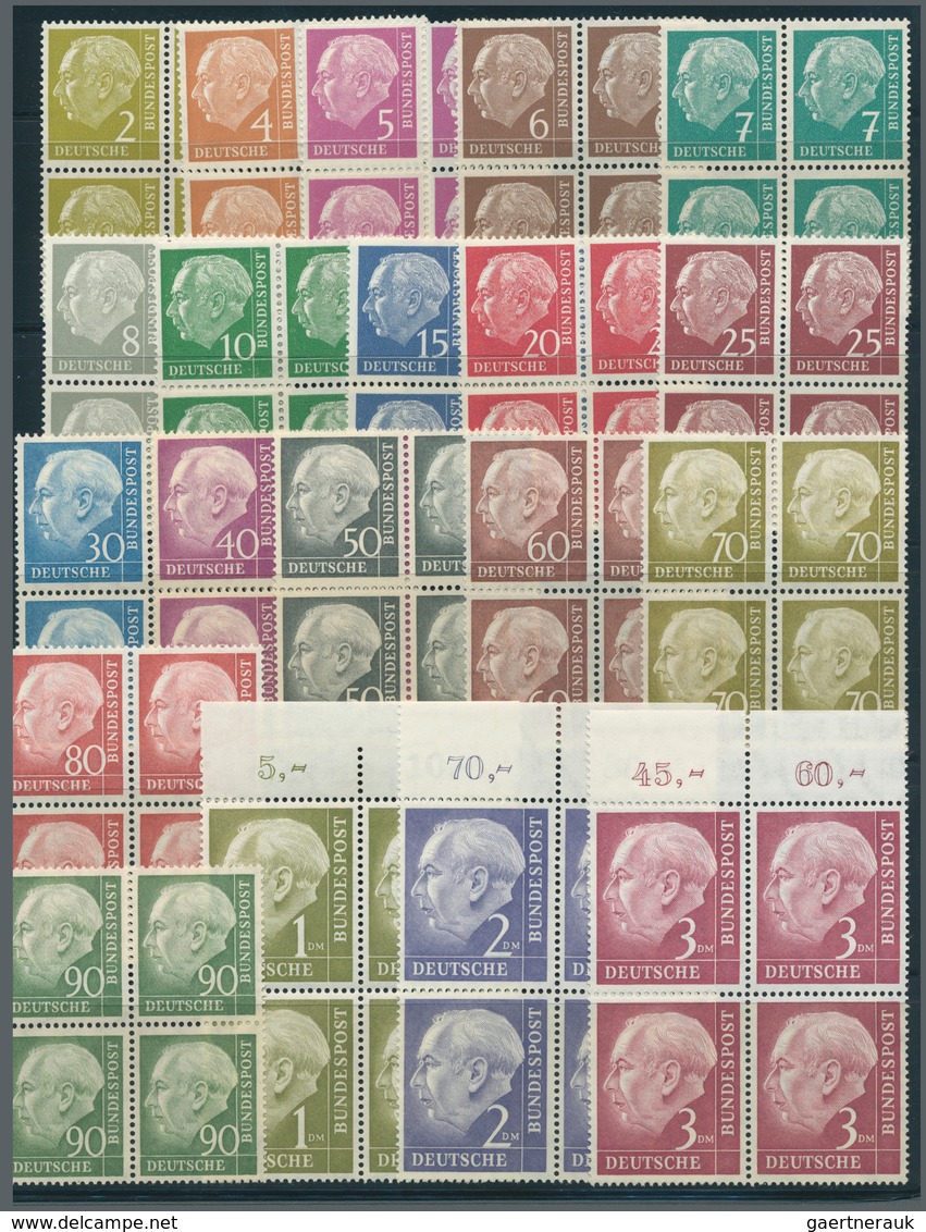 20845 Bundesrepublik Deutschland: 1954, Freimarken: Bundespräsident Th. Heuß (I) Als Postfrischer 4-er Blo - Other & Unclassified