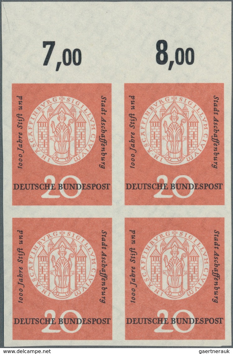 20855 Bundesrepublik Deutschland: 1947, 20 Pfg. Aschaffenburg, Ungezähnter Oberrand-4er-Block, Postfrisch, - Other & Unclassified