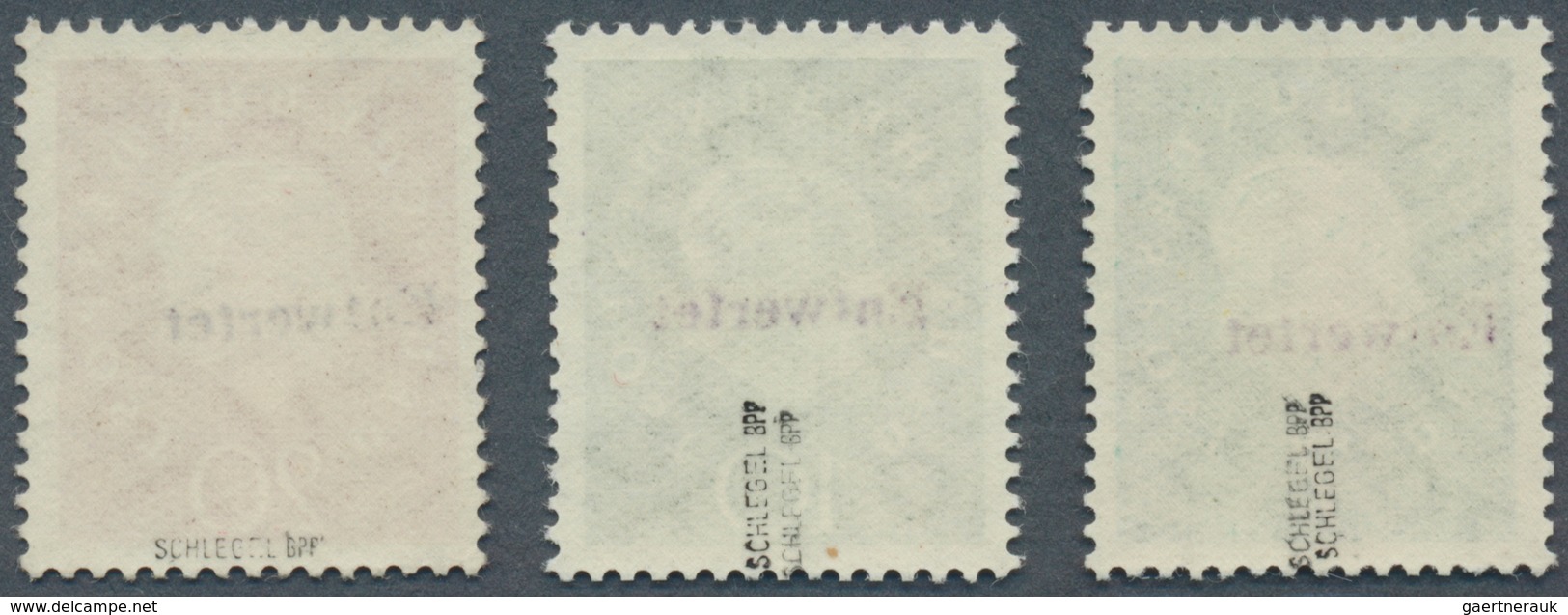 20859 Bundesrepublik Deutschland: 1959, Versuchsdrucke Der Freimarken Heuss Medaillon, 7 Pf, 10 Pf Und 20 - Other & Unclassified