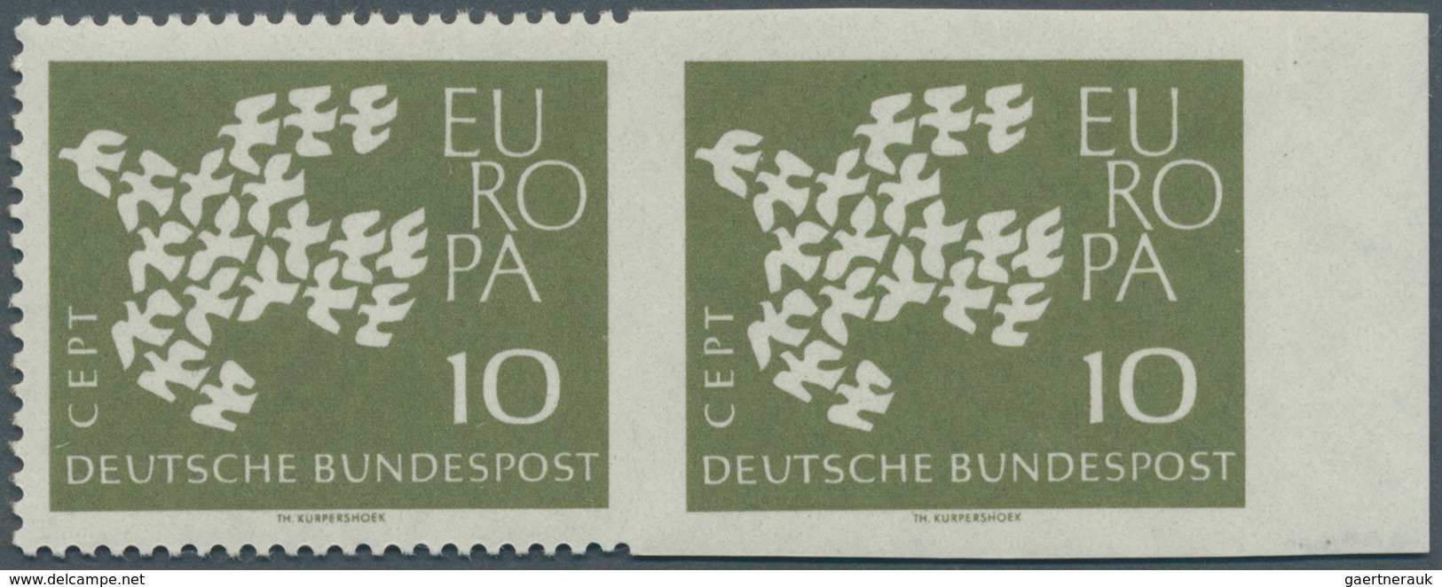 20866 Bundesrepublik Deutschland: 1962. Europa-Ausgabe 10 Pf Taube Als Waagerechtes Doppelstück. Die Linke - Other & Unclassified