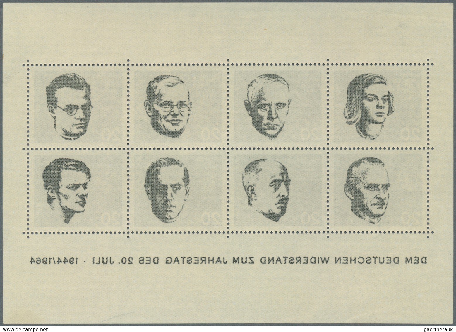 20870 Bundesrepublik Deutschland: 1964, Blockausgabe "Widerstandskämpferblock Tadellos Postfrisch Und Deko - Other & Unclassified